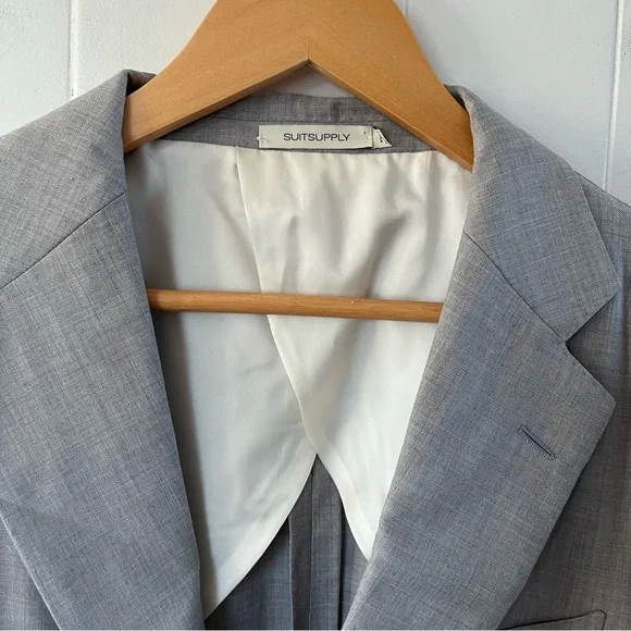 Suitsupply Light Grey Blazer Jacket Havana S140s Wool Carlo Barbera Italy Slim - Picture 10 of 15